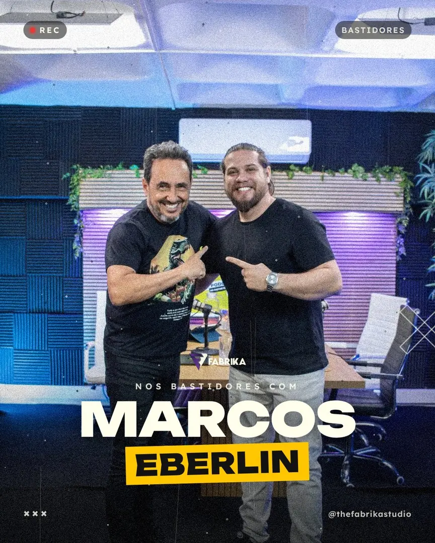 Lucas Hertz nos bastidores com Marcos Eberlin